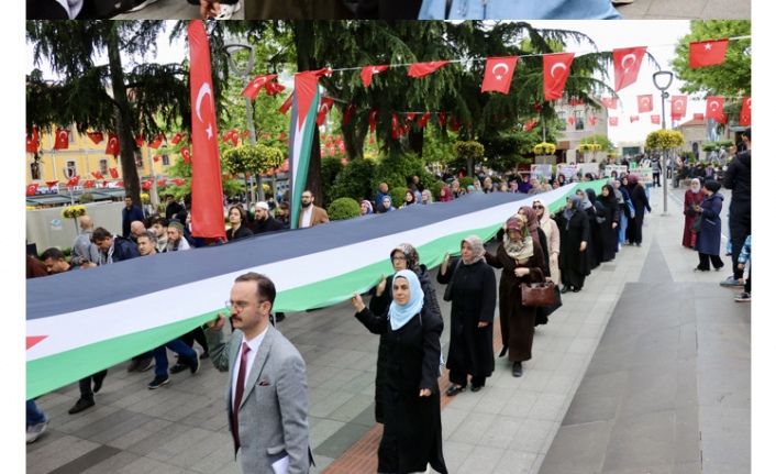 Trabzon’da Filistin’e destek mitingi yapıldı.