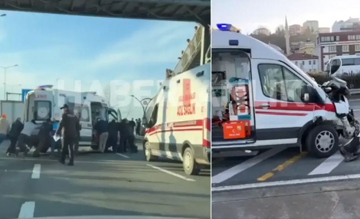 Sürmene'de Ambulans ile minibüs çarpıştı